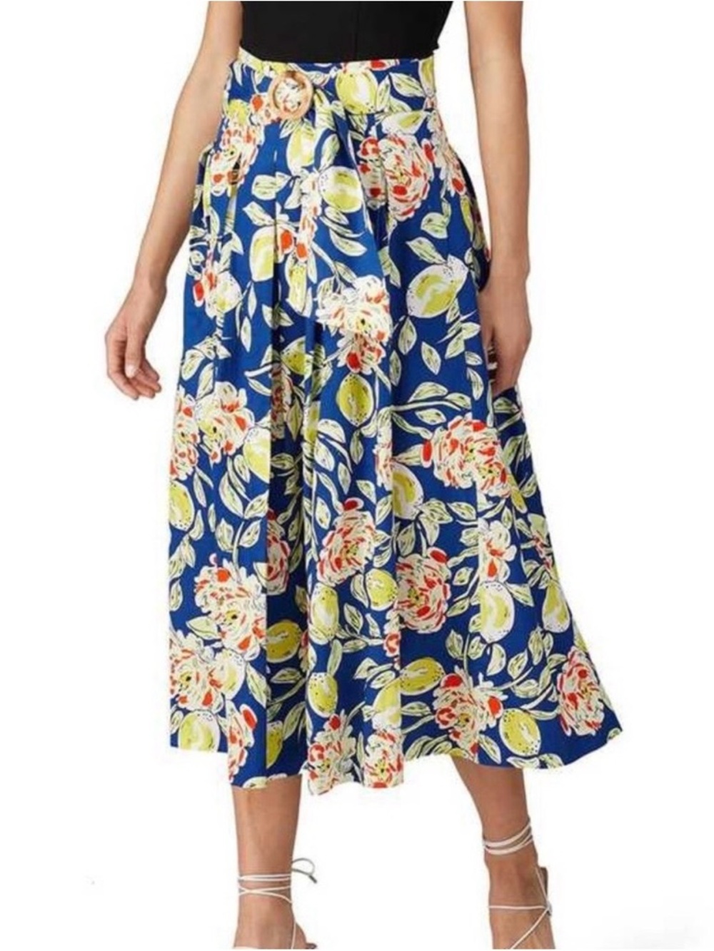 HUNTER BELL Vintage Floral Alexis Maxi Skirt size 6 Blue.